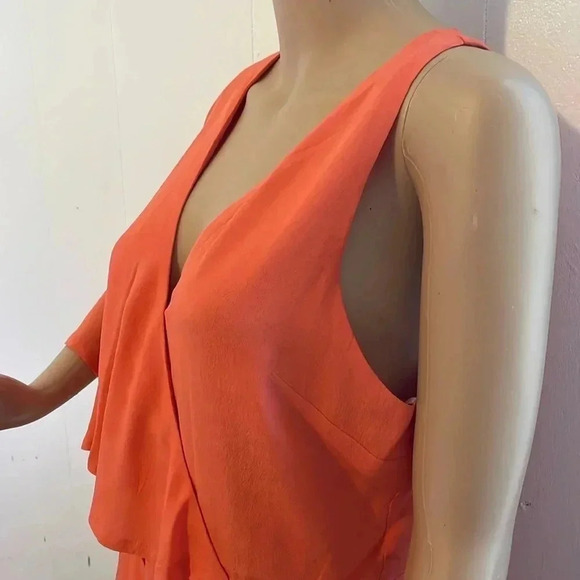 Elliatt coral asymmetrical wrap dress size M - Picture 7 of 16